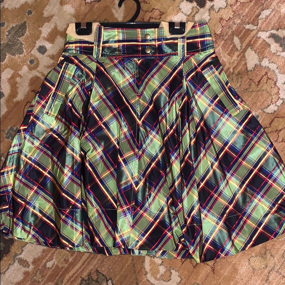 J.crew silk tartan plaid skirt